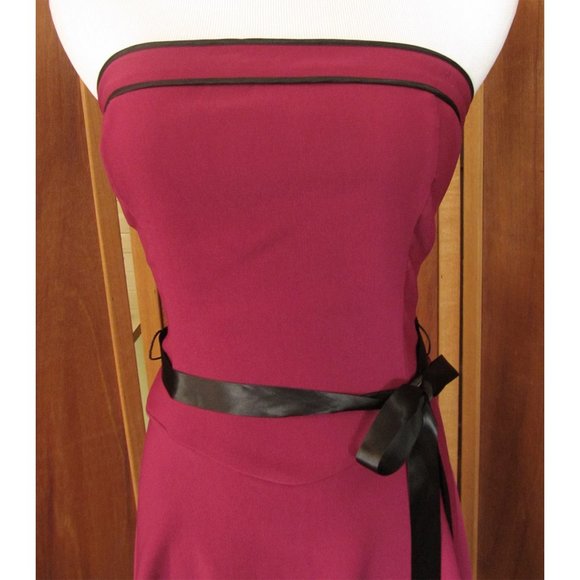 Vintage Ruby Rox Gypsy Swing Burgundy Strapless Cocktail Party/Prom Dress S5 - Picture 2 of 7